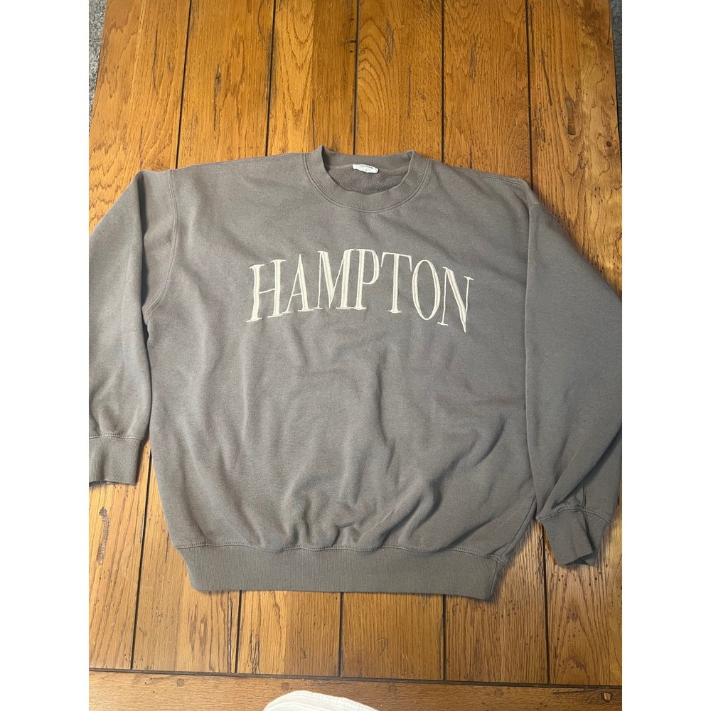 Reflex Hampton Crewneck Sweatshirt Gray Oversized Embroidered Pullover Mens M